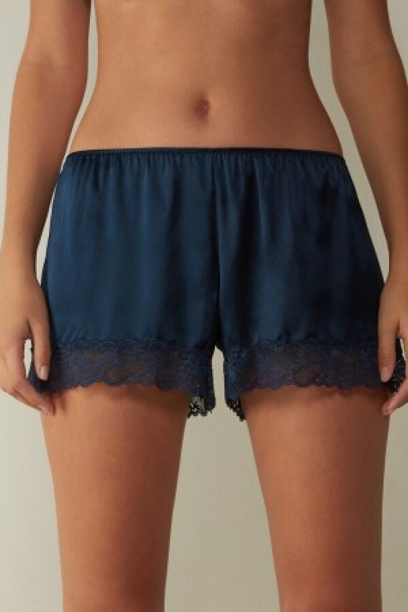 Intimissimi Silk Shorts Blauw | QBEUV75208